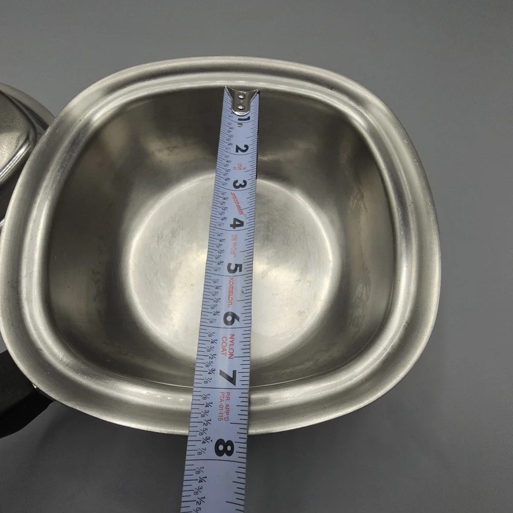 Vintage Aristo-Craft 2 QT Stainless Steel Square Saucepan Pot W/ Lid Made USA